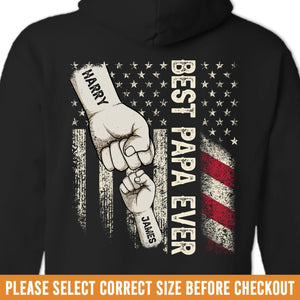 Leading With Strength, Loving With Pride - Family Personalized Custom Back Printed Unisex T-shirt, Hoodie, Sweatshirt - 4th Of July, Gift For Dad, Grandpa