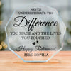 To New Beginnings With Gratitude - Coworker Personalized Custom Nonagon Shaped Acrylic Plaque - Independence Day, 4th Of July, Appreciation, Retirement Gift For Coworkers, Work Friends, Colleagues