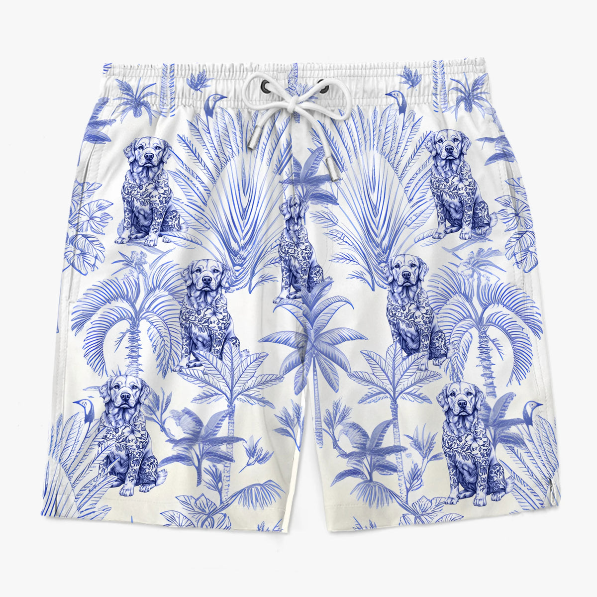 Restez attentif aux animaux, restez tropical ! Short de plage hawaïen personnalisé pour homme, motif tropical Aloha, idéal pour les vacances d'été, pour les propriétaires et les amoureux des animaux.