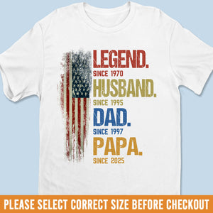 De la légende à papa - T-shirt unisexe personnalisé pour la famille, t-shirt premium, sweat à capuche - Fête des pères, cadeau pour papa, grand-père