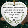 Ornement en céramique en forme de cœur – Cadeau de condoléances commémoratif de Noël pour chiens et chats – L'amour ne s'estompe jamais