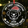 Décoration ronde en verre – Cadeau de Noël ou d'anniversaire pour les amoureux des chiens, papas et mamans – Jingle Paws, Happy Heart