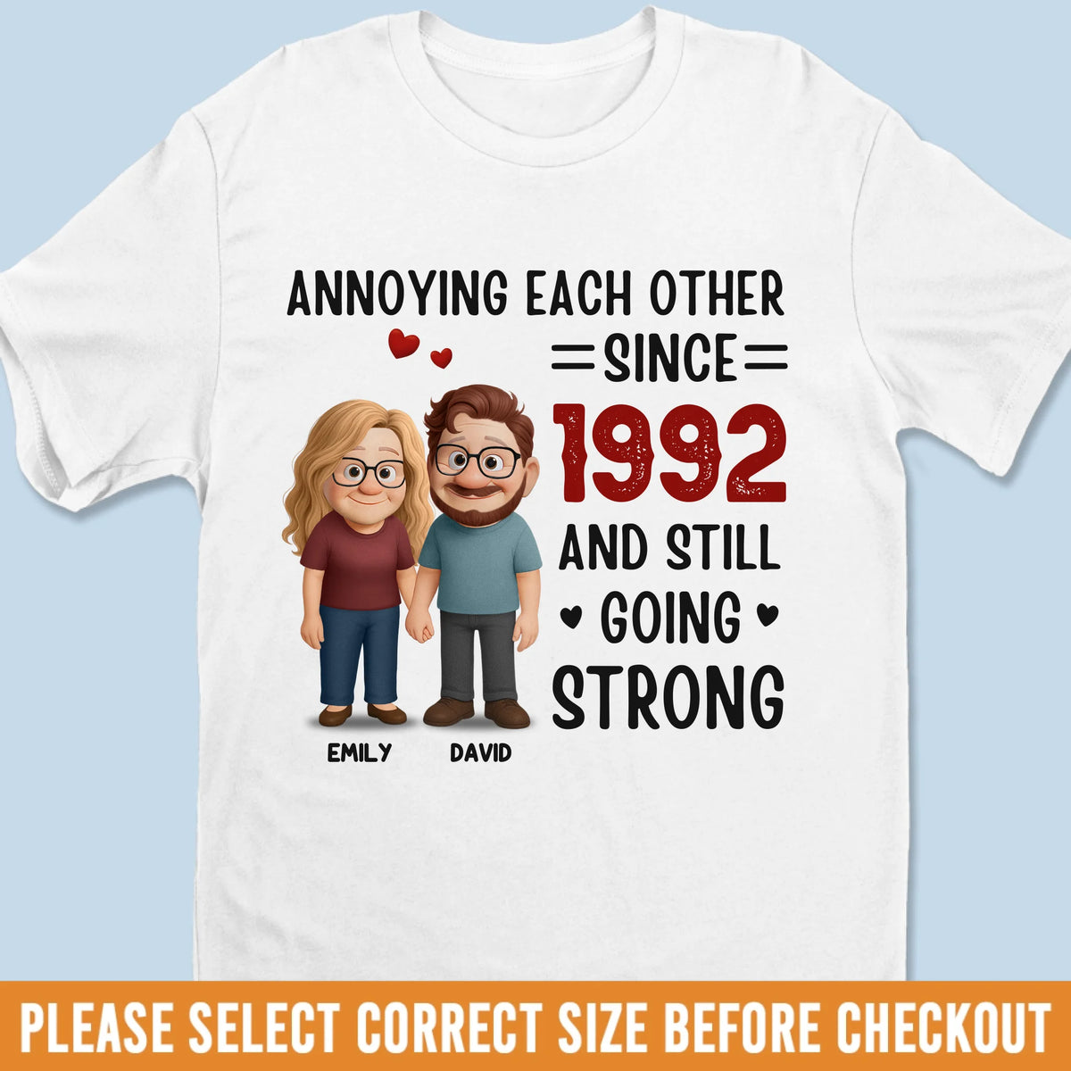 T-shirt unisexe personnalisé, t-shirt premium, sweat à capuche – Cadeaux d'anniversaire de mariage personnalisés pour mari et femme, lui et elle – T'agacer est mon langage d'amour