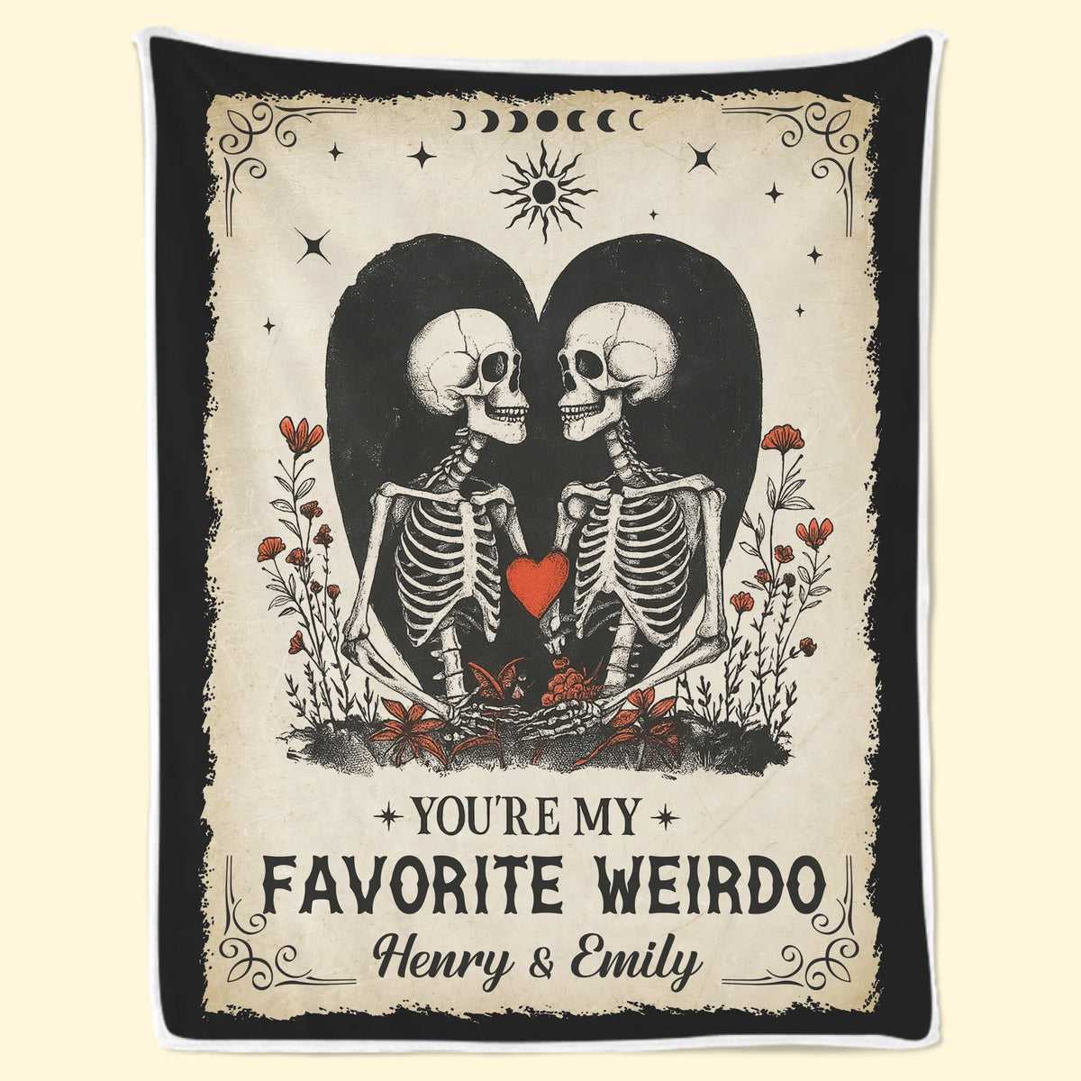 Couverture personnalisée - Cadeaux d'anniversaire de mariage personnalisés pour mari et femme, lui et elle - Weirdos In Love