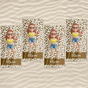 Custom Beach Towel - Personalized Summer Vacation And Travel Gifts For Women - Sun, Sand, And Sips