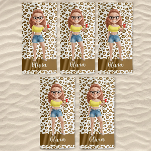 Custom Beach Towel - Personalized Summer Vacation And Travel Gifts For Women - Tropical Vibes All Day