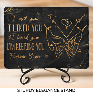 I Love You, Forever Yours - Couple Personalized Custom Rectangle Shaped Stone With Stand - Gift For Husband Wife, Anniversary