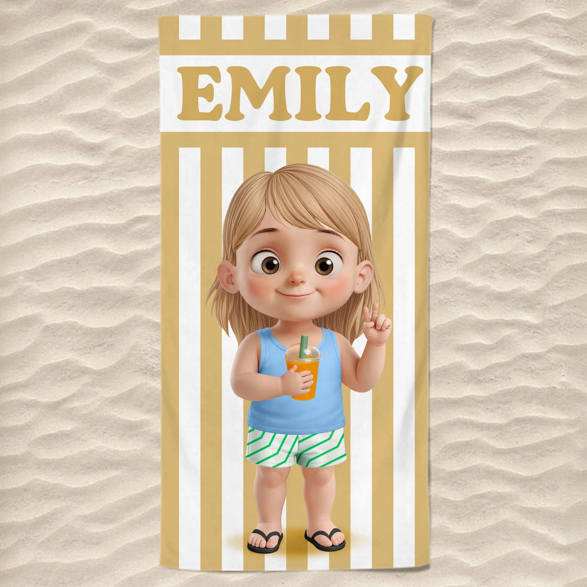 Serviette de plage personnalisée - Cadeaux de vacances et de voyage personnalisés pour la famille et les enfants - Surcharge de gentillesse au bord de la piscine