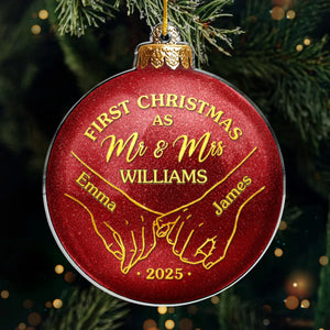 Décoration acrylique personnalisée - Cadeaux d'anniversaire de mariage personnalisés pour mari et femme, lui et elle - Premier Noël, pour toujours
