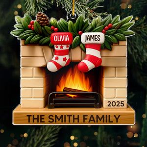 Custom Acrylic Ornament - Personalized Christmas Birthday Gifts For Mom, Dad, Kids - Our Merry Stockings