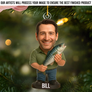 Custom Photo Acrylic Ornament - Personalized Christmas Birthday Fishing Gifts For Fisherman - Fish Tales Forever