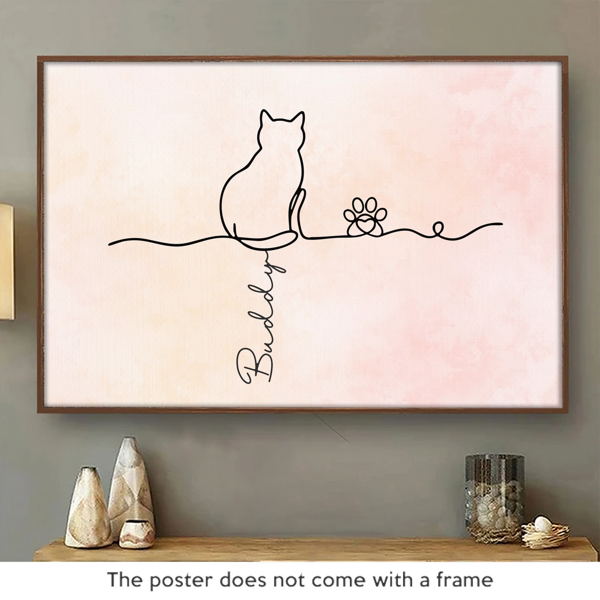 Custom Horizontal Poster - Personalized Pet Memorial Sympathy Gifts For Cats - Always With Us In Spirit