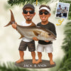 Custom Photo Acrylic Ornament - Personalized Christmas Birthday Fishing Gifts For Fisherman - Holly Jolly Fishing Day