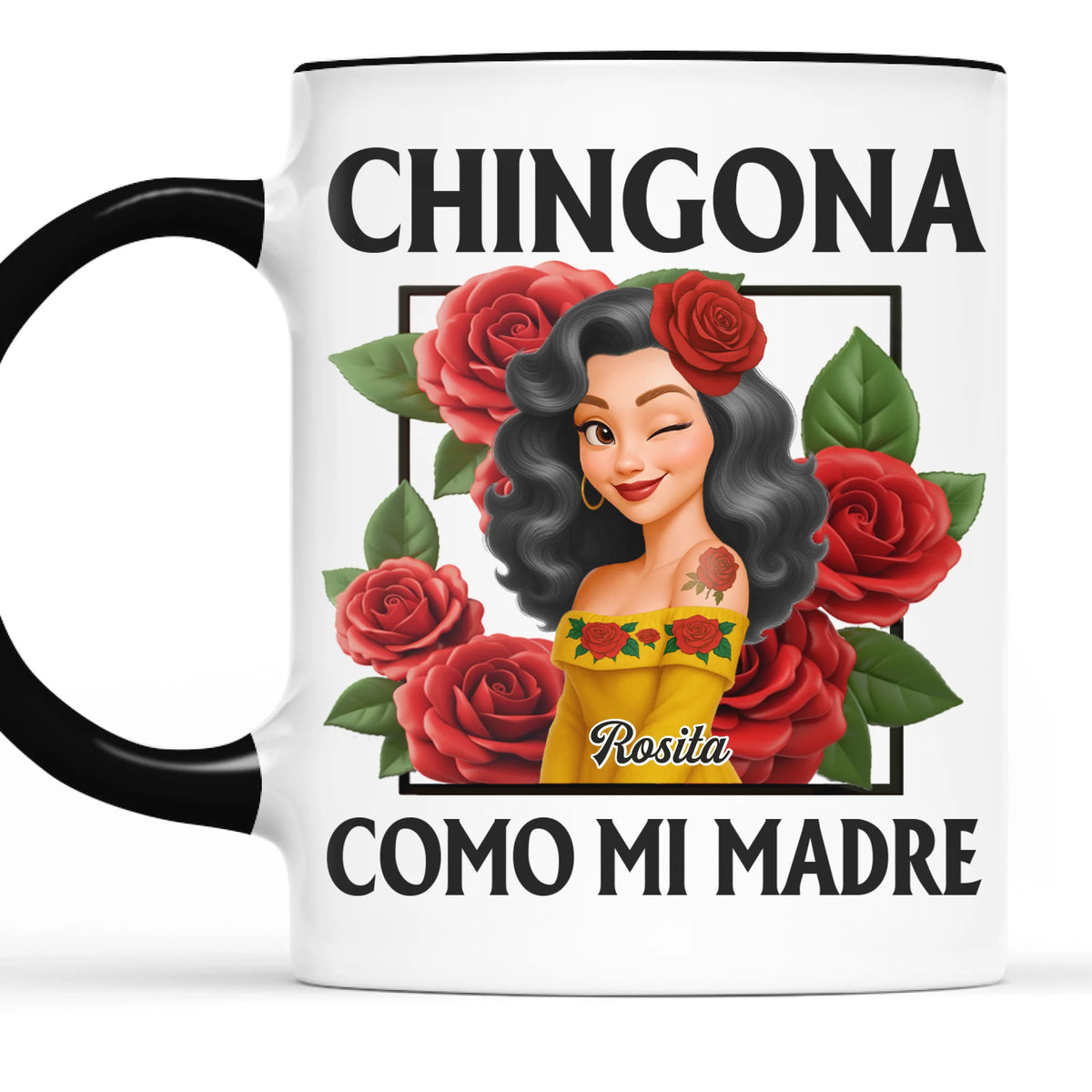 Custom Accent Mug - Personalized Hispanic Month Birthday Gifts For Hispanics And Latinos, Women - Strong Like Roses, Bold Like Me