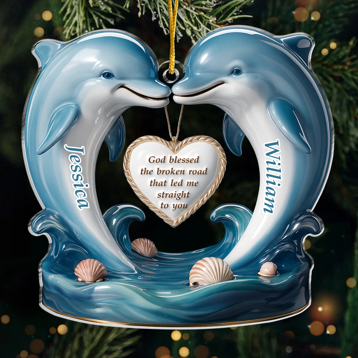 Custom Acrylic Ornament - Personalized Anniversary Wedding Gifts For Husband And Wife, Him And Her - Love Led Me Straight To You