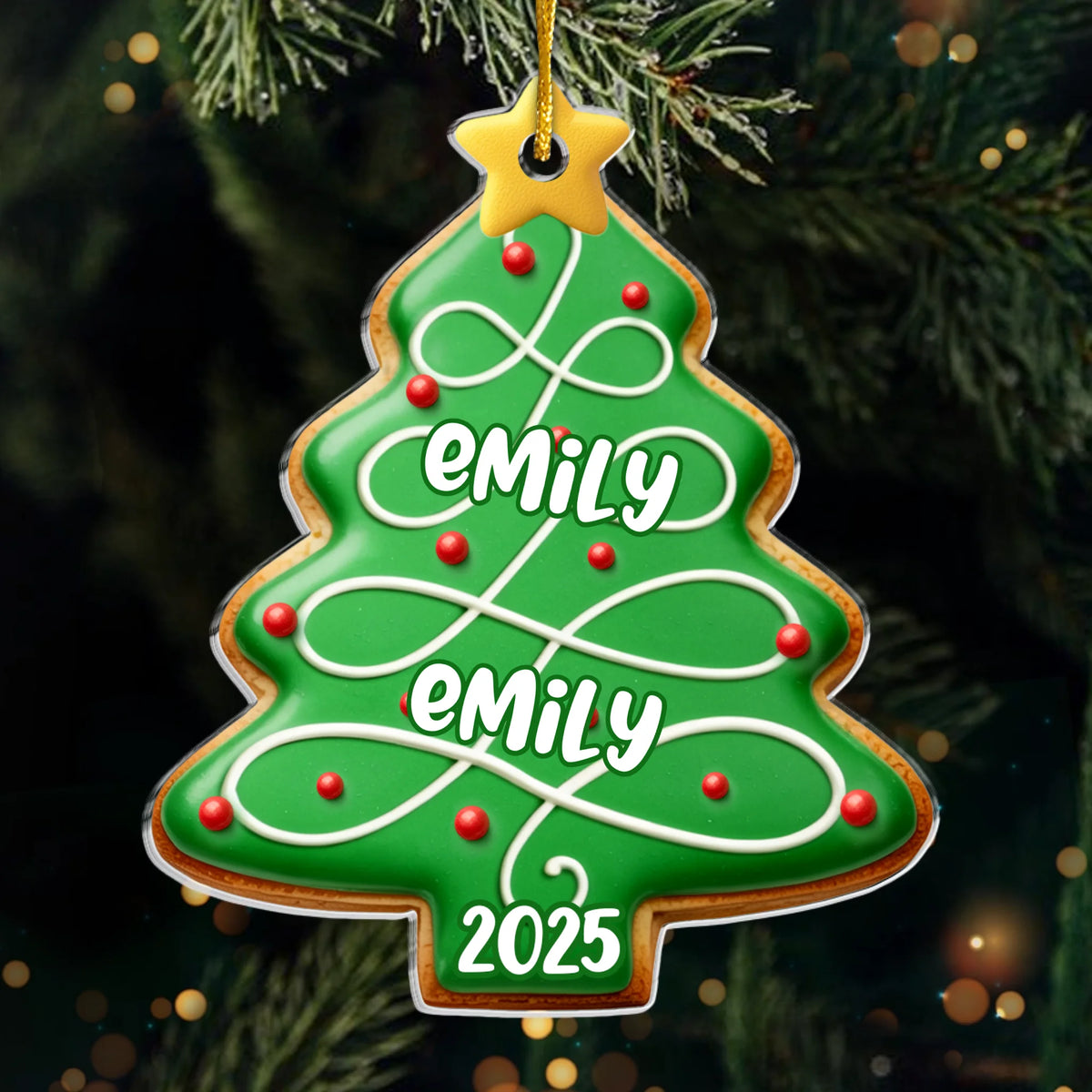 Custom Acrylic Ornament - Personalized Christmas Birthday Gifts For Mom, Dad, Kids - Our Love Is Evergreen