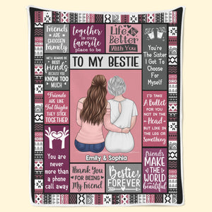 Custom Blanket - Personalized Best Friend Christmas Birthday Gifts For Women, Besties, Sisters, BFF - Always Better With My BFF