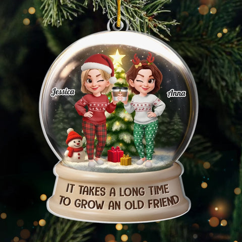 Custom Acrylic Ornament - Personalized Best Friend Christmas Birthday Gifts For Women, Besties, Sisters, BFF - Merry Moments With My Bestie