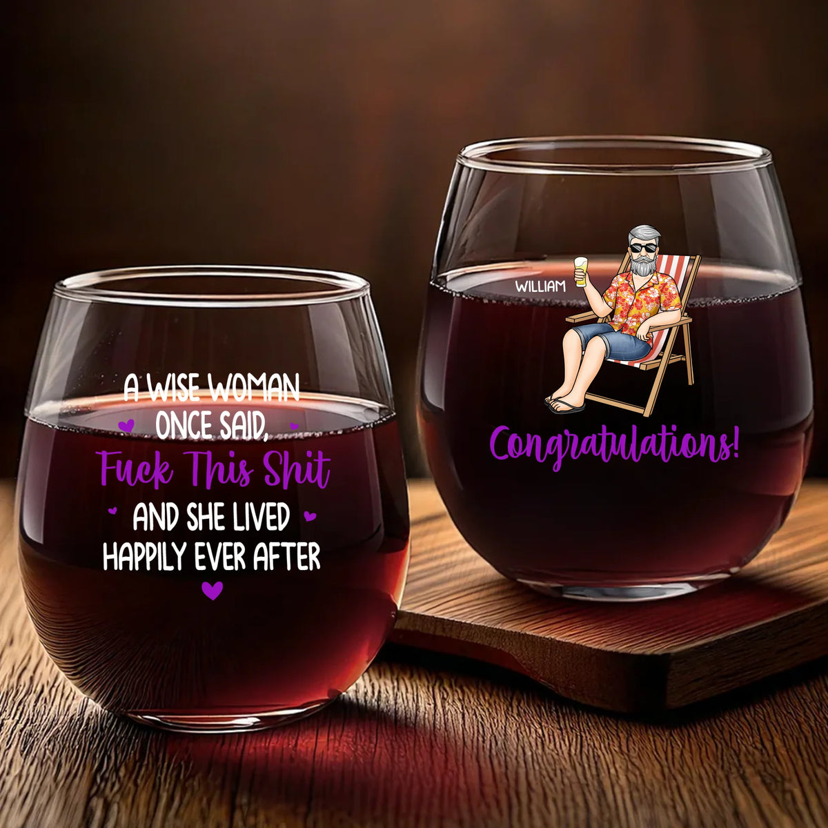Say Goodbye To Alarms And Hello To Relaxation - Personalized Custom Wine Glass - Appreciation, Retirement Gift For Coworkers, Work Friends, Colleagues