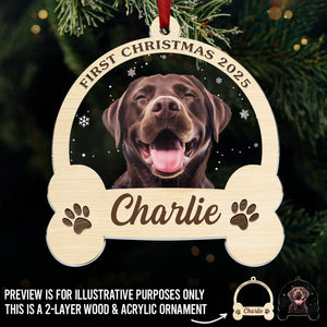 Custom Photo Wood & Acrylic Ornament - Personalized  Christmas Birthday Gifts For Dog Cat Lovers, Dog Dad And Mom, Cat Owners - Santa’s Goodest Helper