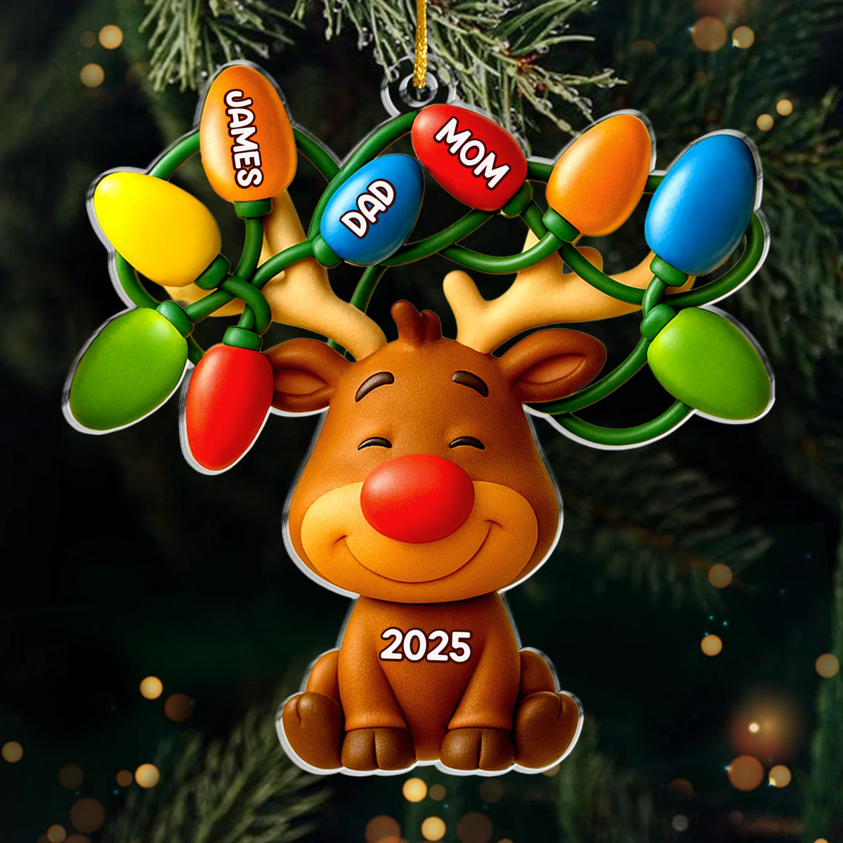 Custom Acrylic Ornament - Personalized Christmas Birthday Gifts For Mom, Dad, Kids - Our Reindeer Crew