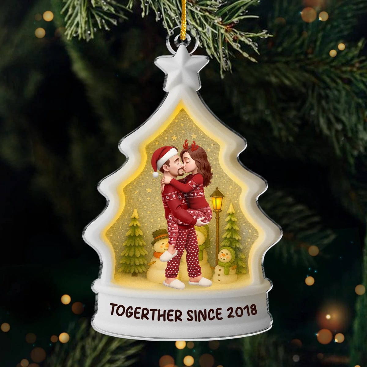 Custom Acrylic Ornament - Personalized Anniversary Christmas Wedding Gifts For Husband And Wife, Him And Her - Love At Every Season