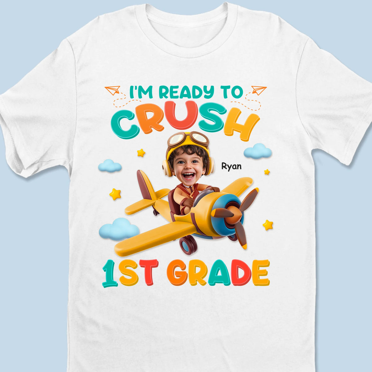 Custom Photo Kids T-shirt - Personalized Back To School Gifts For Kids - Flying Into A New Adventure