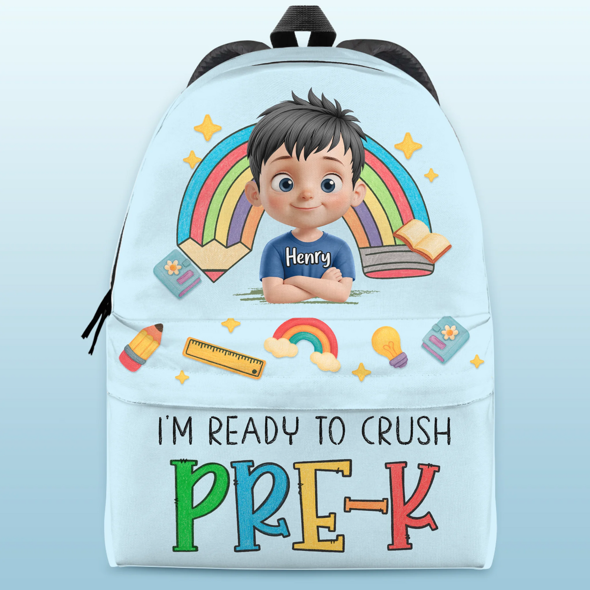Sac à dos personnalisé pour enfants - Cadeaux de rentrée scolaire personnalisés pour enfants - Prêts à apprendre de grandes choses