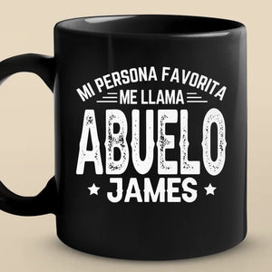 Taza Negra Personalizada - Regalos De Cumpleaños Personalizados Para Papá, Abuelo - Mis Personas Favoritas Me Llaman Abuelo