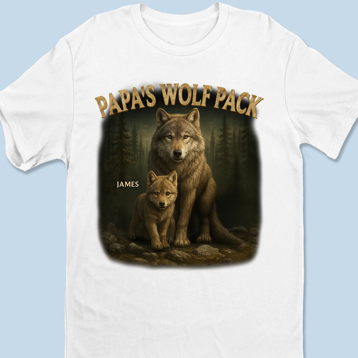 Wolf Pack Always Together - Family Personalized Custom Unisex T-shirt, Premium T-shirt, Hoodie -  Father's Day, Gift For Dad, Grandpa
