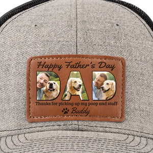 Photo personnalisée « Merci de m'avoir aimé à mon pire » - Chapeau en cuir personnalisé pour chien et chat - Fête des Pères, cadeau pour les propriétaires d'animaux et les amoureux des animaux
