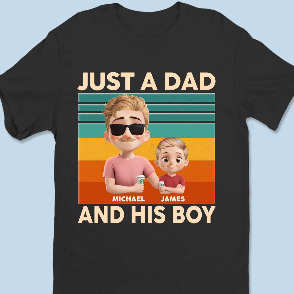 Like Father, Like Fun - Family Personalized Custom Unisex T-shirt, Premium T-shirt, Hoodie - Father's Day, Gift For Dad, Grandpa