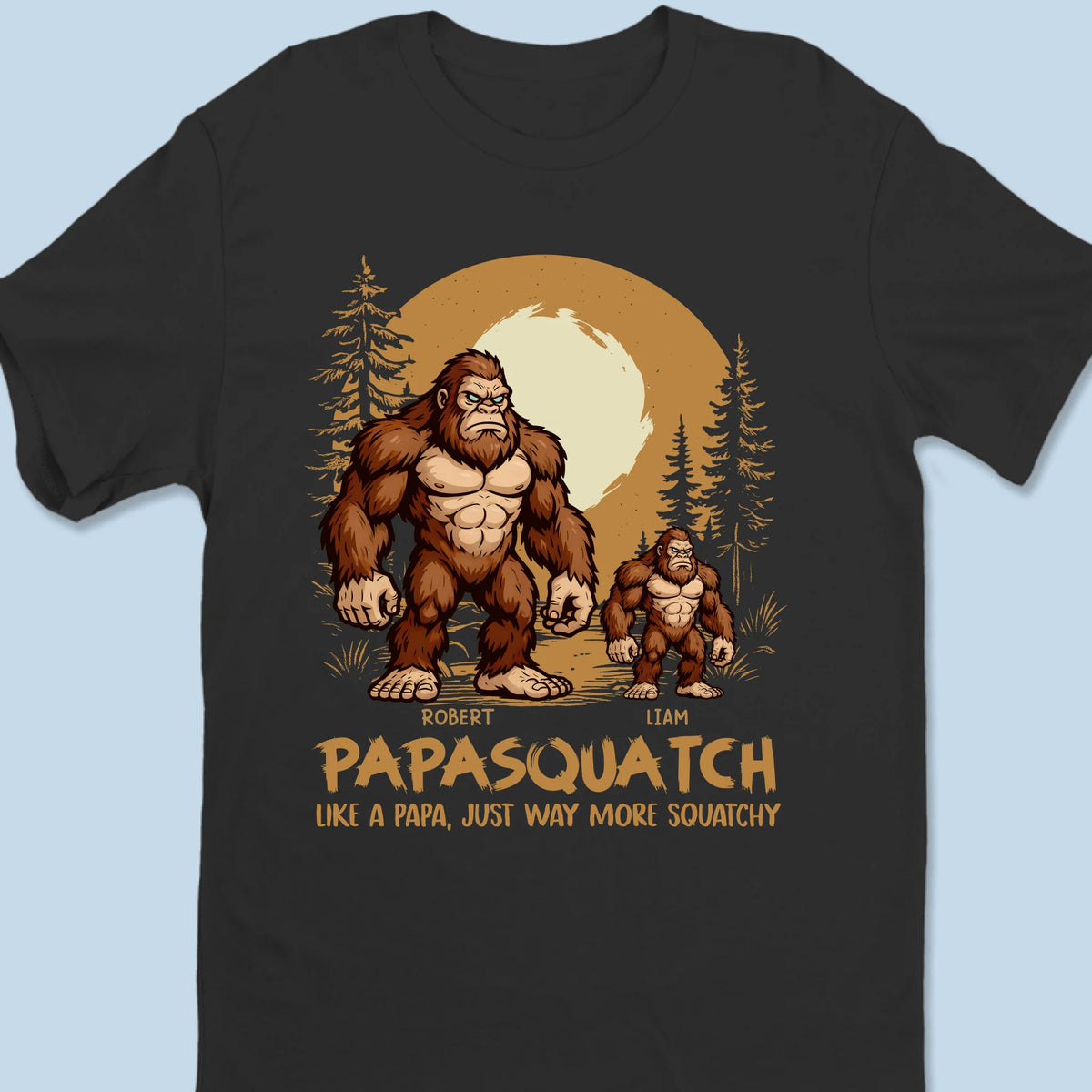 Sasquatch par nature, grand-père par cœur - T-shirt unisexe personnalisé pour la famille, t-shirt premium, sweat à capuche - Fête des pères, cadeau pour papa, grand-père