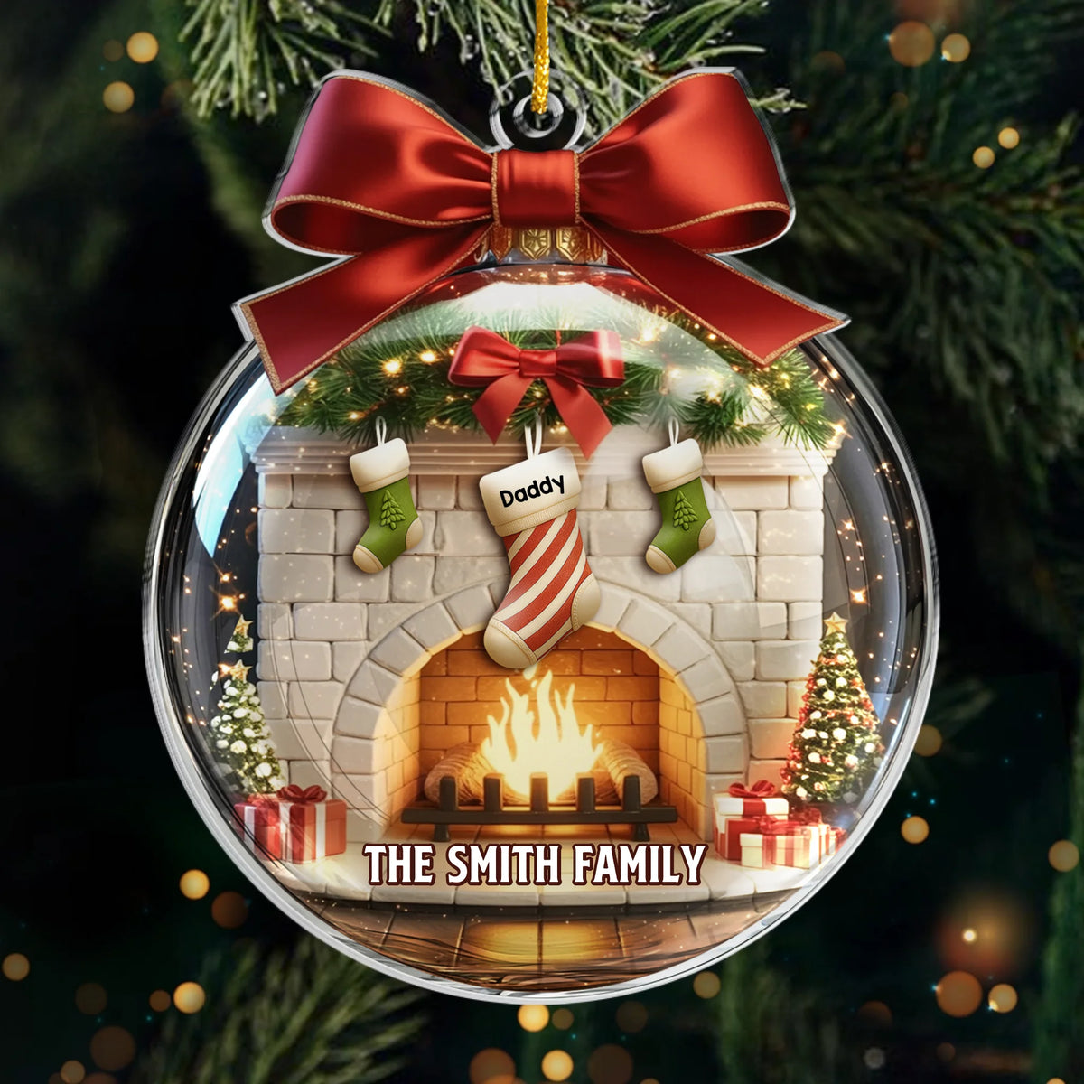 Custom Acrylic Ornament - Personalized Christmas Birthday Gifts For Mom, Dad, Kids - Family Love, Christmas Joy