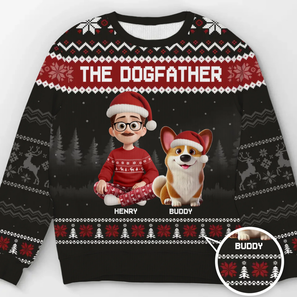 Custom Unisex Ugly Sweatshirt - Personalized  Christmas Birthday Gifts For Dog Lovers, Dog Dad And Mom - Master Of Fetch
