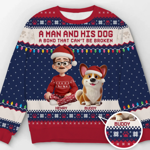 Custom Unisex Ugly Sweatshirt - Personalized  Christmas Birthday Gifts For Dog Lovers, Dog Dad And Mom - Forever My Pawtner In Crime