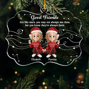 Custom Acrylic Ornament - Personalized Best Friend Christmas Birthday Gifts For Women, Besties, Sisters, BFF - Chaos Crew Forever