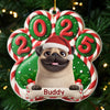 Custom Paw Acrylic Ornament - Personalized Christmas Birthday Gifts For Dog Lovers, Dog Dad And Mom - Santa Paws Is Coming
