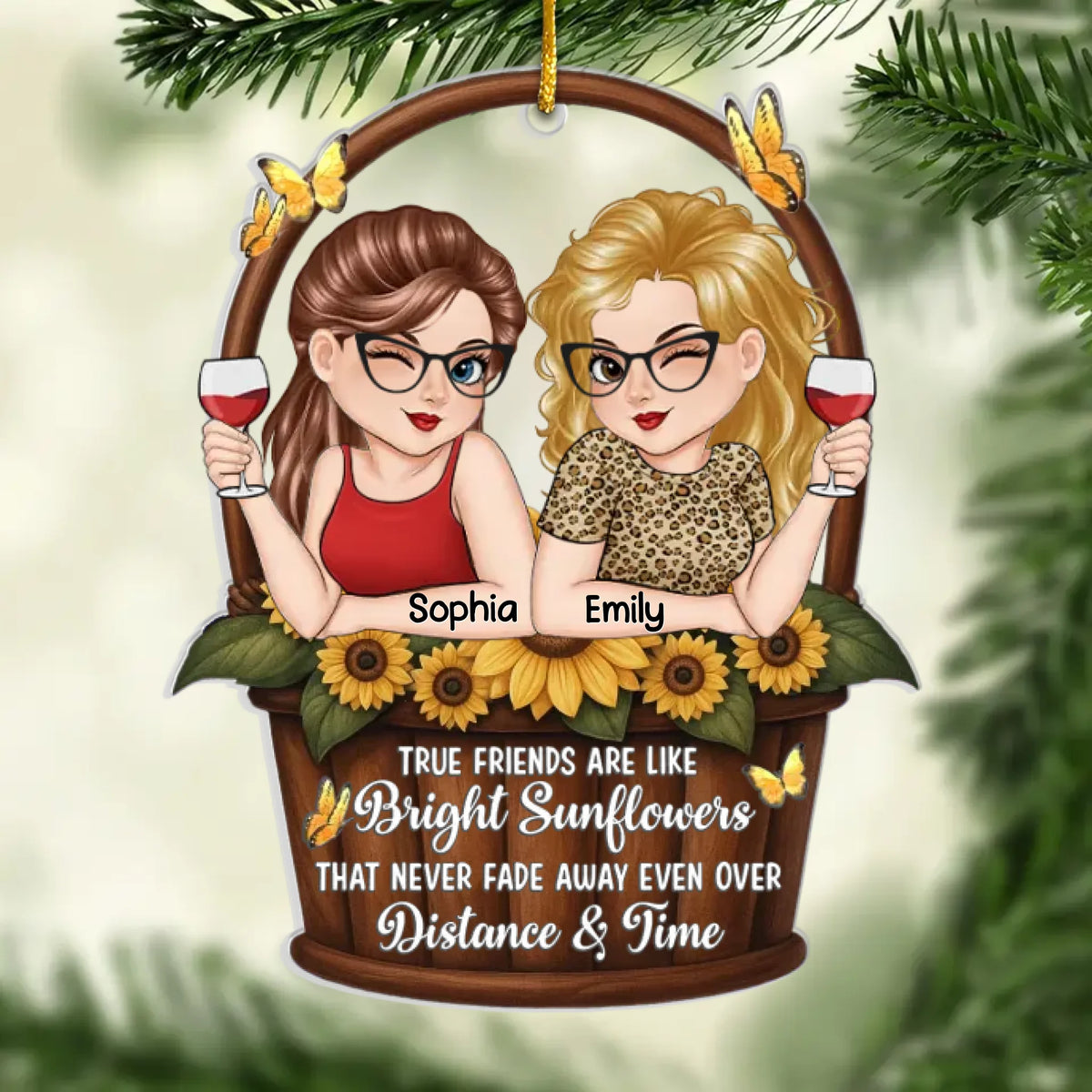 Custom Acrylic Ornament - Personalized Best Friend Birthday Gifts For Women, Besties, Sisters, BFF - Friendship Never Fades
