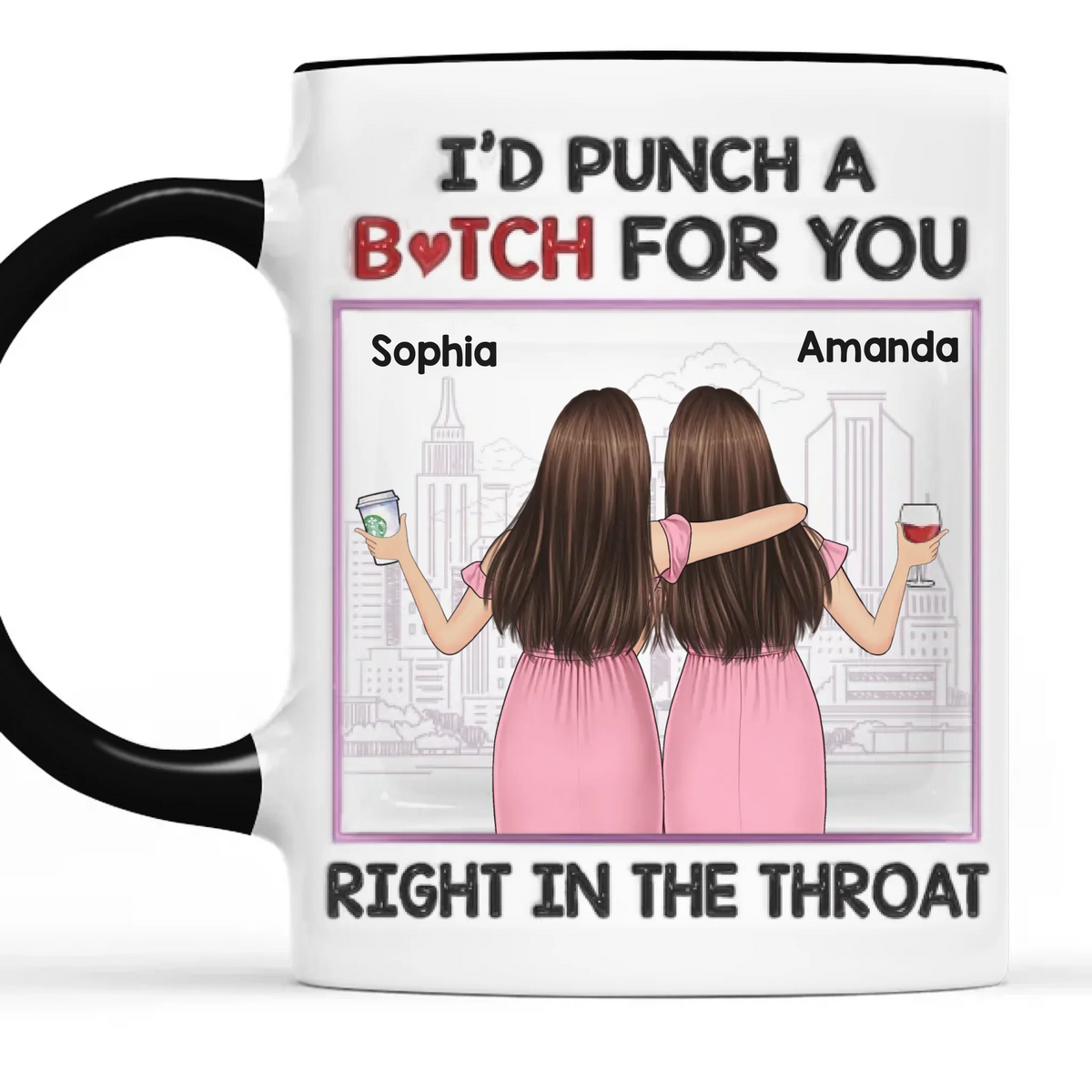 Custom Accent Mug - Personalized Best Friend Birthday Gifts For Women, Besties, Sisters, BFF - Her Joy My Joy