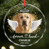 Custom Photo Circle Glass Ornament - Personalized Pet Christmas Memorial Sympathy Gifts For Dogs, Cats - Forever Loved Always Remembered