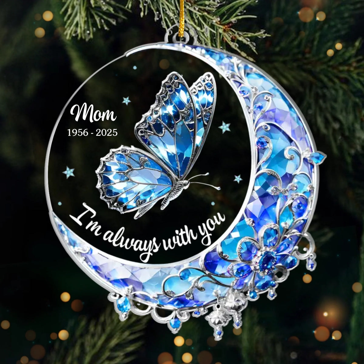 Custom Acrylic Ornament - Personalized Christmas Memorial Sympathy Gifts For Loss Of Mom, Dad - Your Love Still Lights My Way
