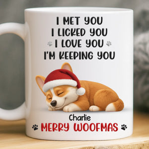 Custom Mug - Personalized Christmas Birthday Gifts For Dog Lovers, Dog Dad And Mom - Love At First Lick