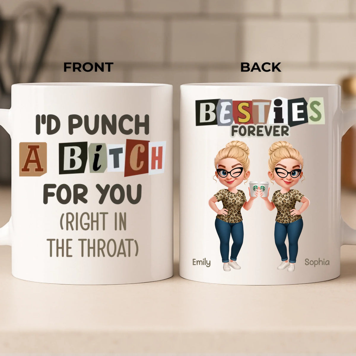 Custom Mug - Personalized Best Friend Birthday Gifts For Women, Besties, Sisters, BFF - Stay Wild Stay Close
