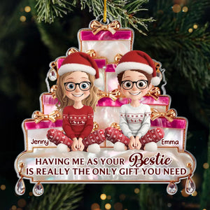 Custom Acrylic Ornament - Personalized Best Friend Christmas Birthday Gifts For Women, Besties, Sisters, BFF - Laugh Loud Live Bright