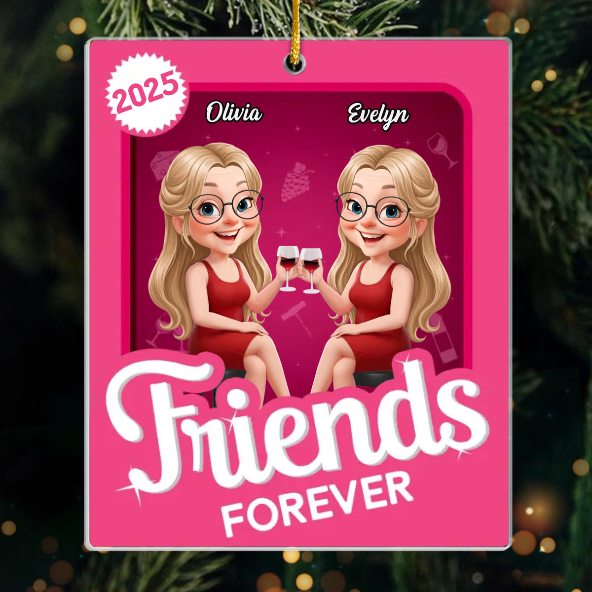 Custom Toy Box Acrylic Ornament - Personalized Best Friend Christmas Birthday Gifts For Women, Besties, Sisters, BFF - Smiles Grow Bigger Together