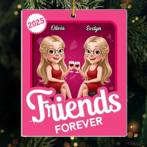 Custom Toy Box Acrylic Ornament - Personalized Best Friend Christmas Birthday Gifts For Women, Besties, Sisters, BFF - Smiles Grow Bigger Together