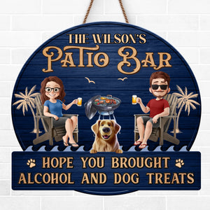 Panneau en bois personnalisé pour décoration d'intérieur - Cadeaux d'anniversaire de mariage personnalisés pour mari et femme, papa et maman de chien - Bonnes vibrations et boissons fraîches