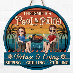 Custom Wood Sign - Personalized Summer Vacation And Travel Gifts For Husband And Wife, Him And Her - Sunshine And Sips