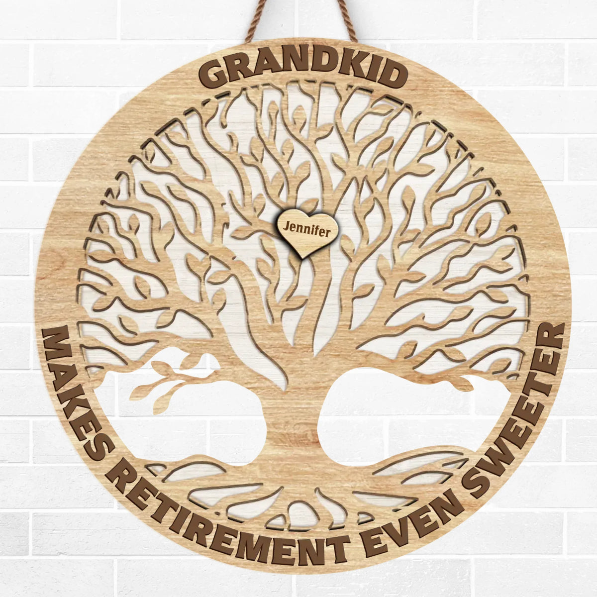 Un petit-enfant rend la retraite encore plus douce ! Panneau en bois personnalisé ! Cadeau pour maman et grand-mère